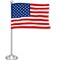 G128 American USA Deluxe Desk Flag Set | 8.5x5.5 In | Printed 300D Polyester, with Silver Dome and Base, 15" Metal Pole, Decorations For Office, Home and Festival Events Celebration